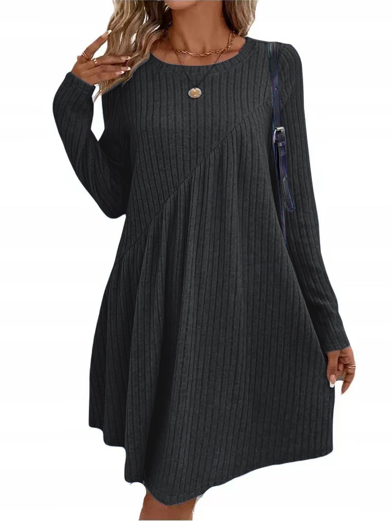 Bohemian Ribbed Knit Dress