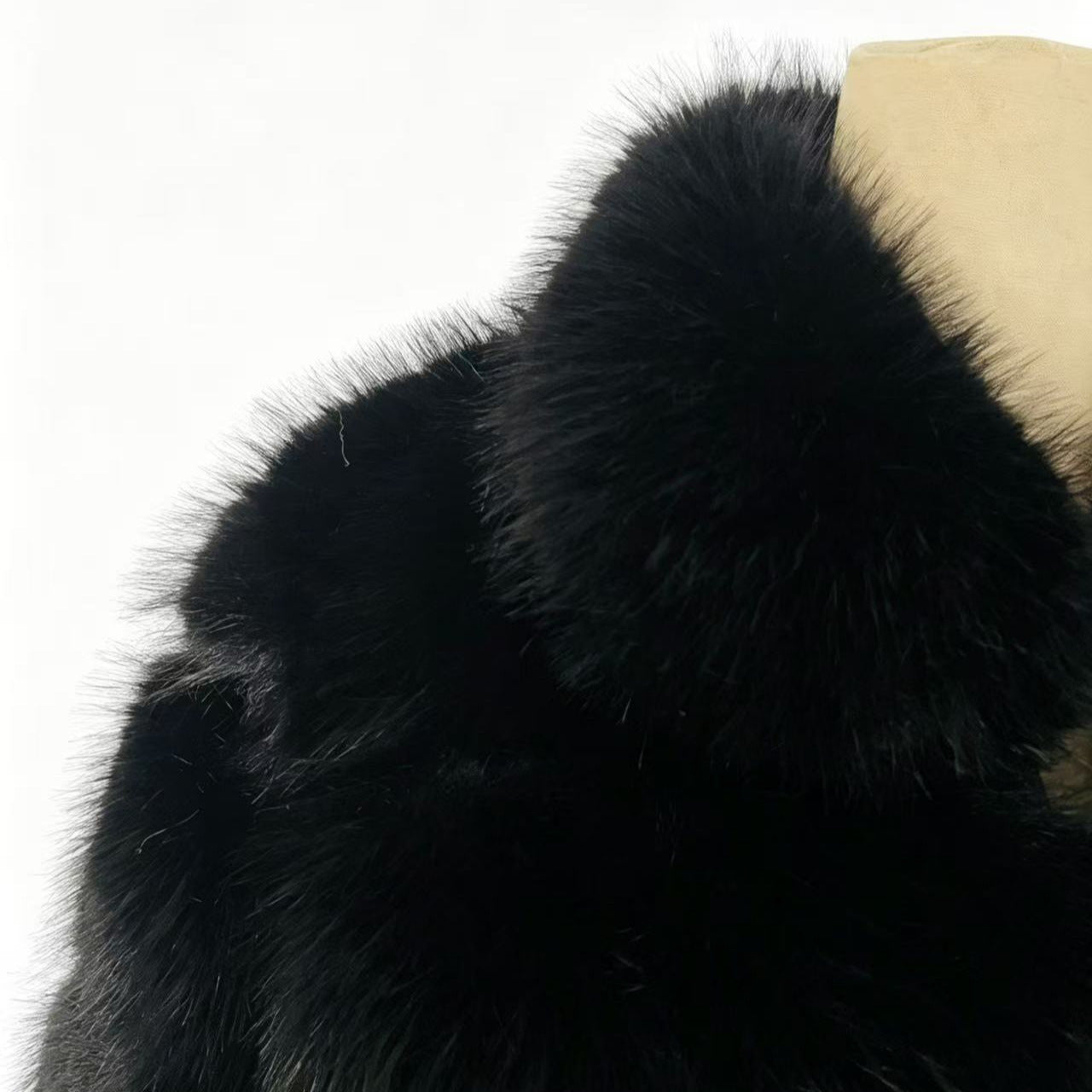 Faux Fox Fur Stand Collar Coat