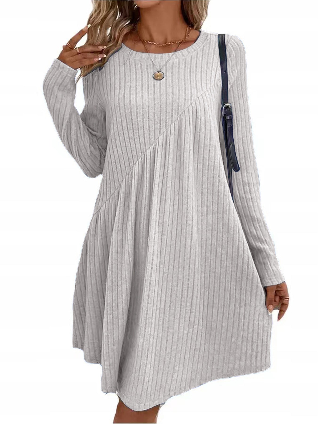 Bohemian Ribbed Knit Dress