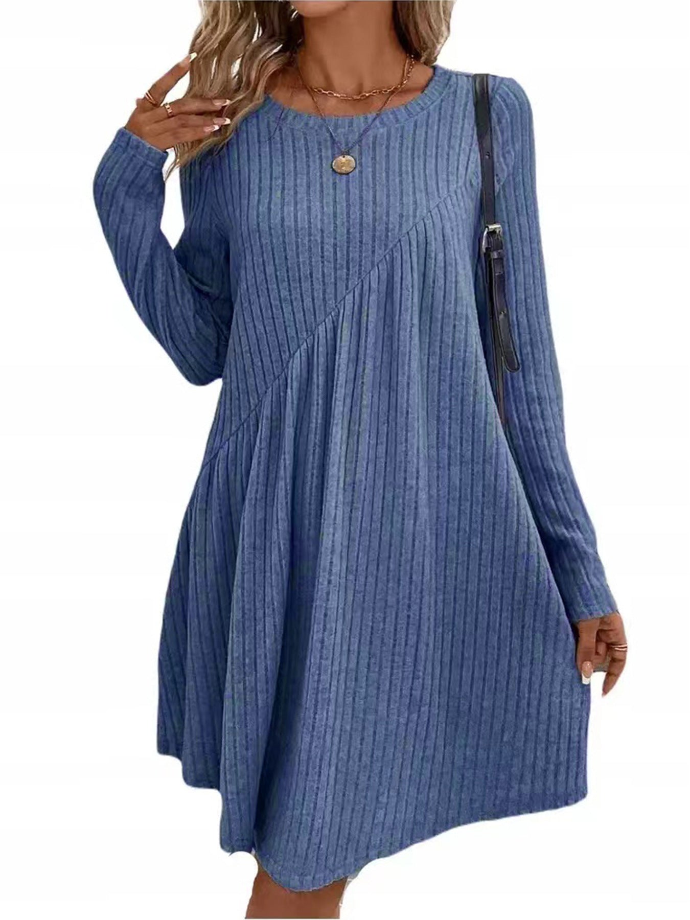 Bohemian Ribbed Knit Dress