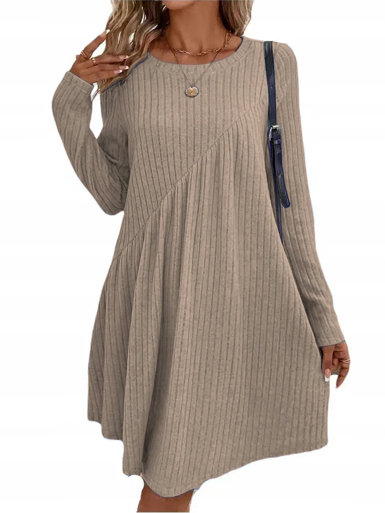 Bohemian Ribbed Knit Dress